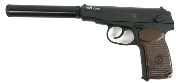Imitator glushitelya STALKER dlya modeli SPM 4,5mm,  chernyj2